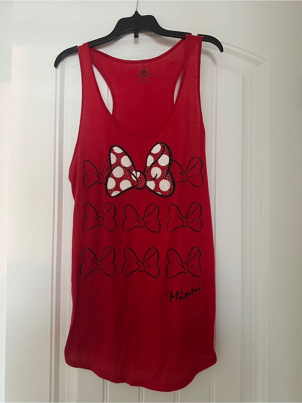 Disney Red Minnie Bow Tank Top Size XL Worn Once